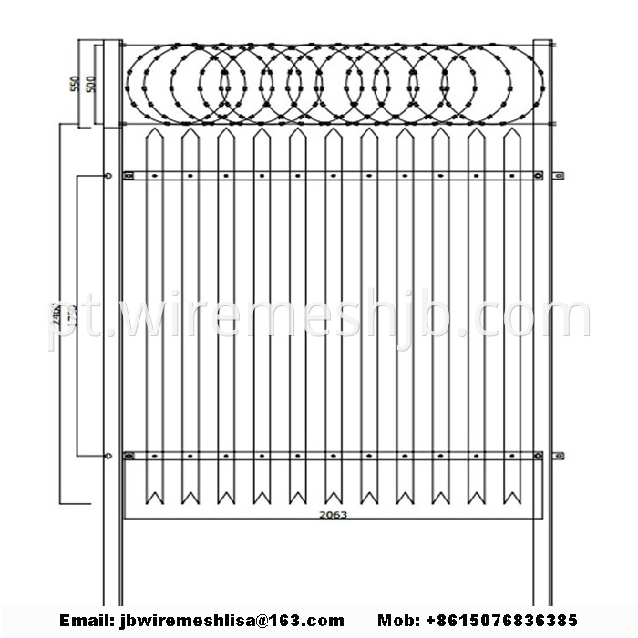 Powder Coated Palisade Fence Panels